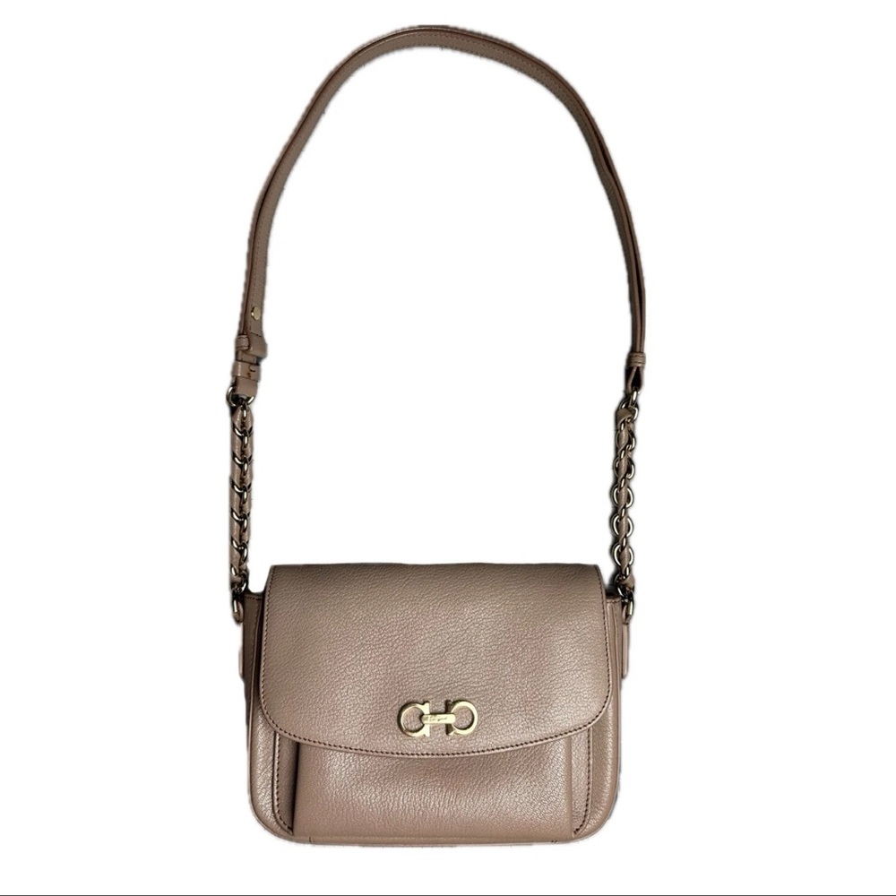 Salvatore Ferragamo Sandrine Pebbled Leather Shoulder Bag